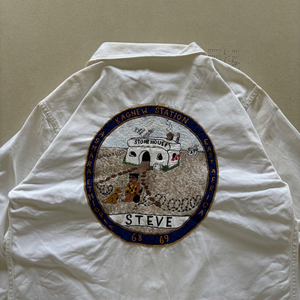 Vintage 1960s USMC Kagnew Station Ethiopia Souvenir Jacket‎ Shirt Steve 68 69